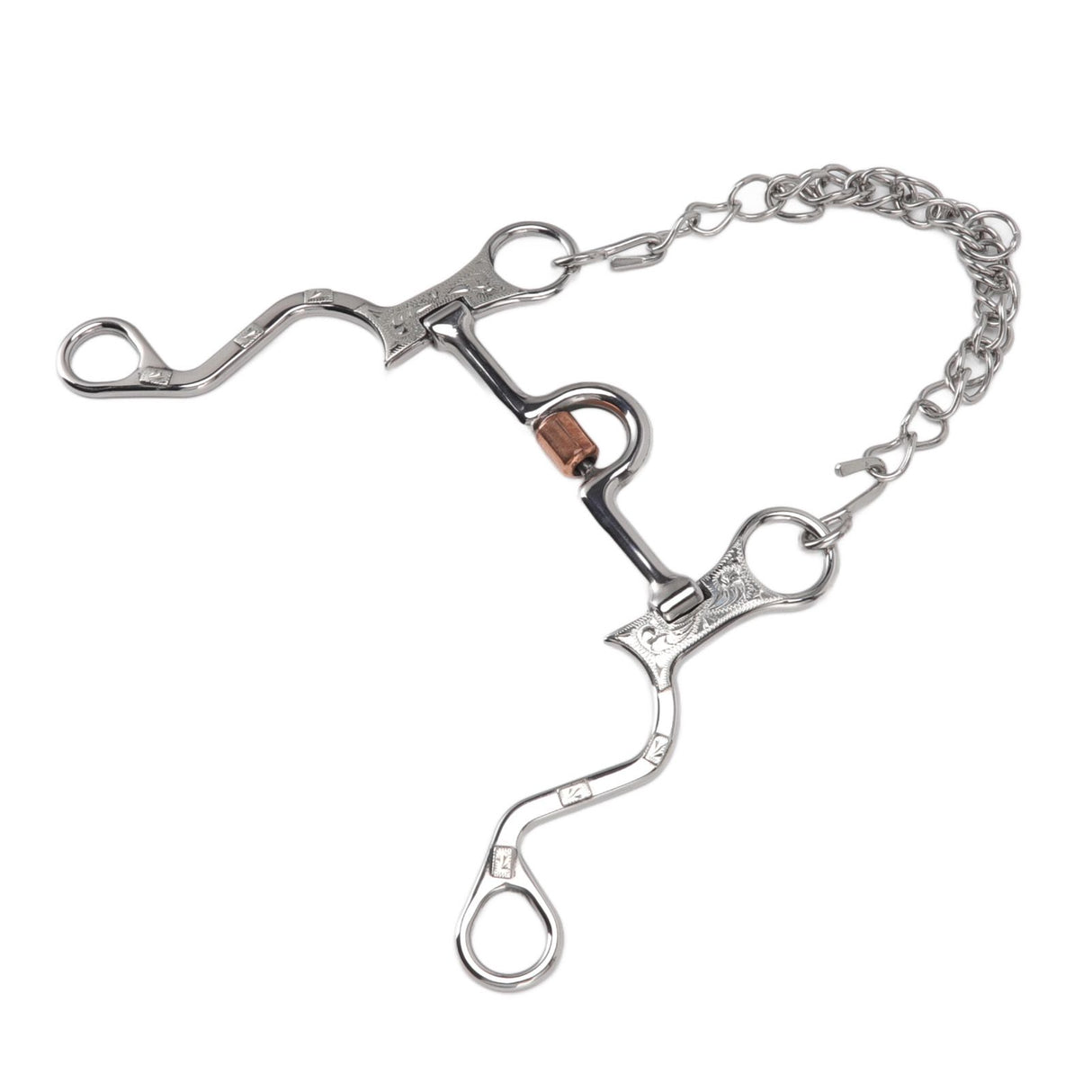 120mm Horse Mouth Snaffle with Chain Stainless Steel Horse Bit for Equestrian Training Equipment