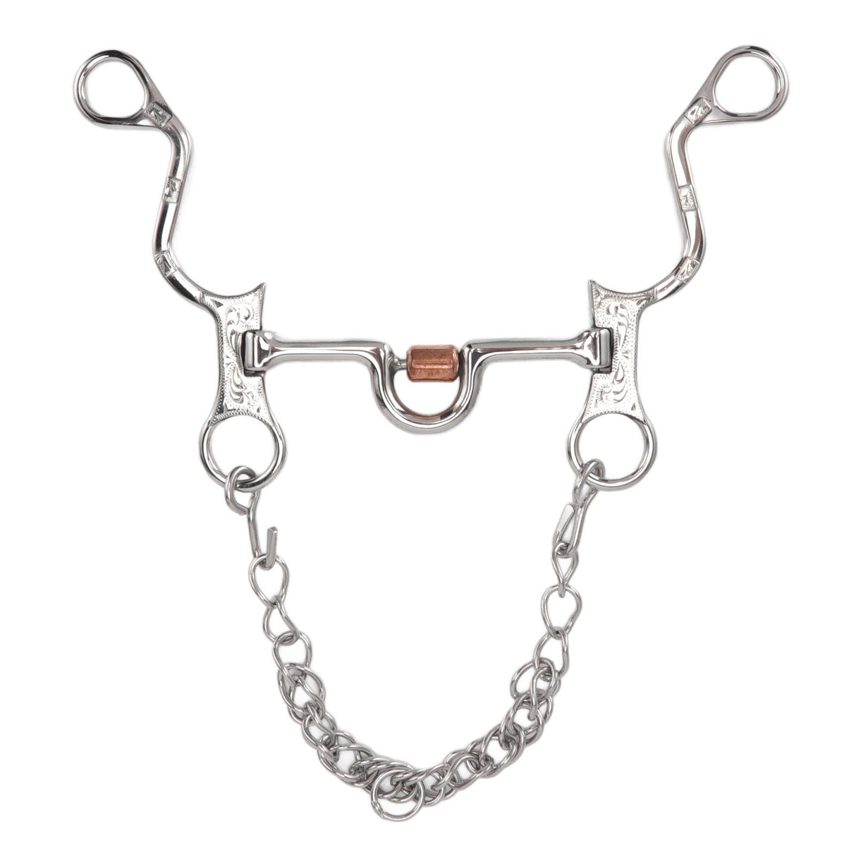 120mm Horse Mouth Snaffle with Chain Stainless Steel Horse Bit for Equestrian Training Equipment