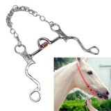 120mm Horse Mouth Snaffle with Chain Stainless Steel Horse Bit for Equestrian Training Equipment