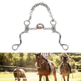 120mm Horse Mouth Snaffle with Chain Stainless Steel Horse Bit for Equestrian Training Equipment - Extra Image