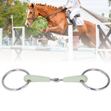 130mm Horse Mouth Snaffle with Chain Stainless Steel Horse Bit for Equestrian Training Equipment