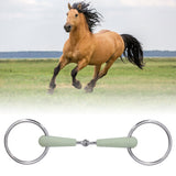 130mm Horse Mouth Snaffle with Chain Stainless Steel Horse Bit for Equestrian Training Equipment