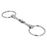 Horse Snaffle Stainless Steel Flexible Jointed Wearable Rust Proof O Ring Horse Mouth Bit for Horse Racing - Side View