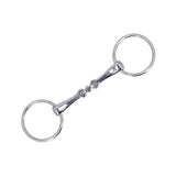 Horse Snaffle Stainless Steel Flexible Jointed Wearable Rust Proof O Ring Horse Mouth Bit for Horse Racing - Top-Down View