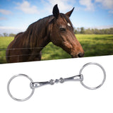 Horse Snaffle Stainless Steel Flexible Jointed Wearable Rust Proof O Ring Horse Mouth Bit for Horse Racing