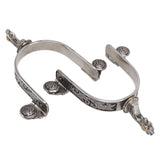 One Pair Boot Spurs Stainless Steel Vintage Leaf Patterned Western Cowboy Spurs for Outdoor - Front View
