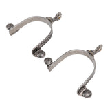 One Pair Boot Spurs Stainless Steel Vintage Leaf Patterned Western Cowboy Spurs for Outdoor - Side View