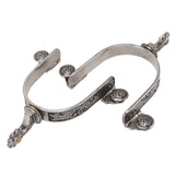 One Pair Boot Spurs Stainless Steel Vintage Leaf Patterned Western Cowboy Spurs for Outdoor