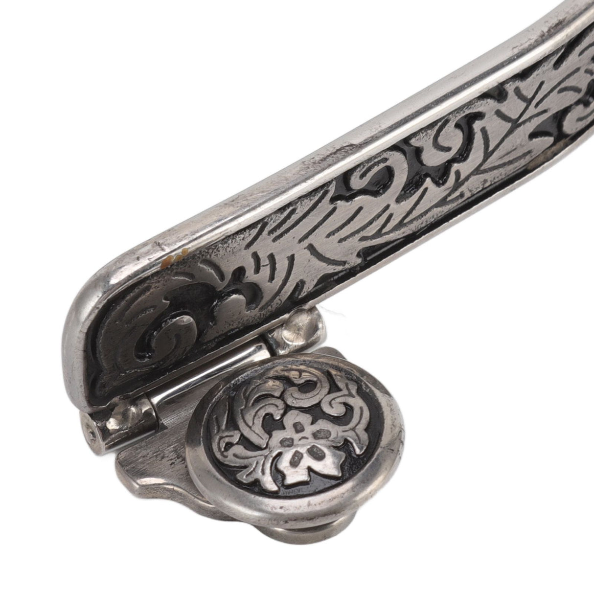 One Pair Boot Spurs Stainless Steel Vintage Leaf Patterned Western Cowboy Spurs for Outdoor