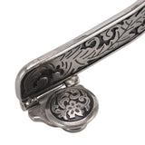 One Pair Boot Spurs Stainless Steel Vintage Leaf Patterned Western Cowboy Spurs for Outdoor - Extra Image
