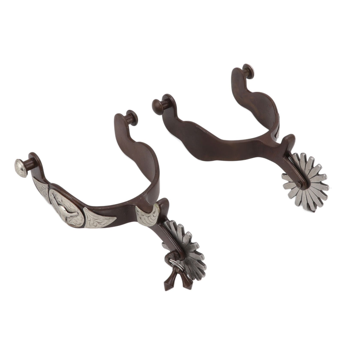 2 PCS Cowboy Horse Spurs Outdoor Garden Retro Spurs Saddlery Equipment with Cow Icon