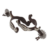 2 PCS Cowboy Horse Spurs Outdoor Garden Retro Spurs Saddlery Equipment with Cow Icon - Front View