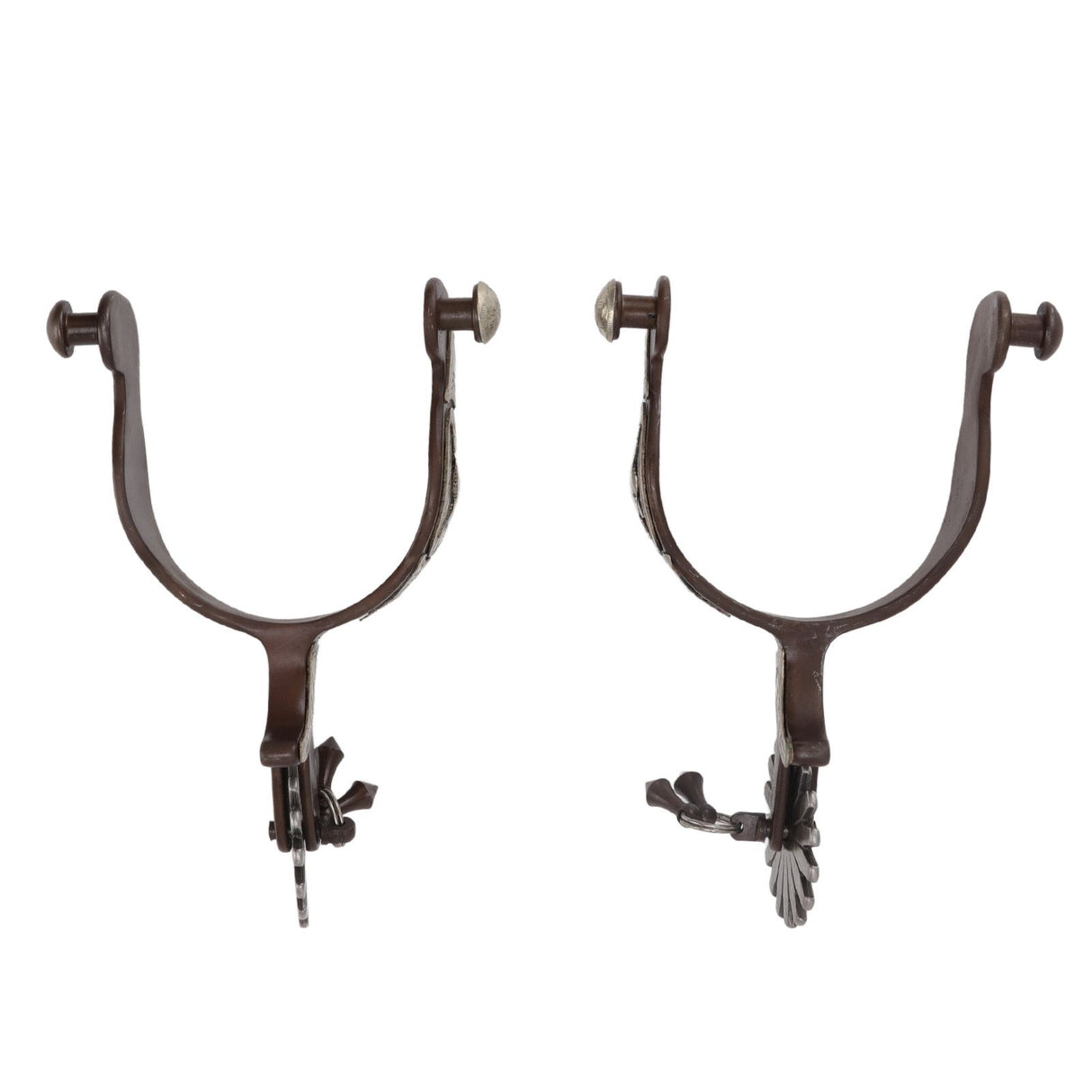 2 PCS Cowboy Horse Spurs Outdoor Garden Retro Spurs Saddlery Equipment with Cow Icon