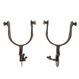 2 PCS Cowboy Horse Spurs Outdoor Garden Retro Spurs Saddlery Equipment with Cow Icon