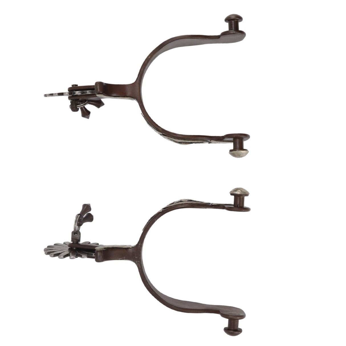 2 PCS Cowboy Horse Spurs Outdoor Garden Retro Spurs Saddlery Equipment with Cow Icon