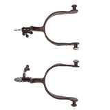 2 PCS Cowboy Horse Spurs Outdoor Garden Retro Spurs Saddlery Equipment with Cow Icon