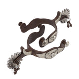 2 PCS Cowboy Horse Spurs Outdoor Garden Retro Spurs Saddlery Equipment with Cow Icon - Close-Up Angle