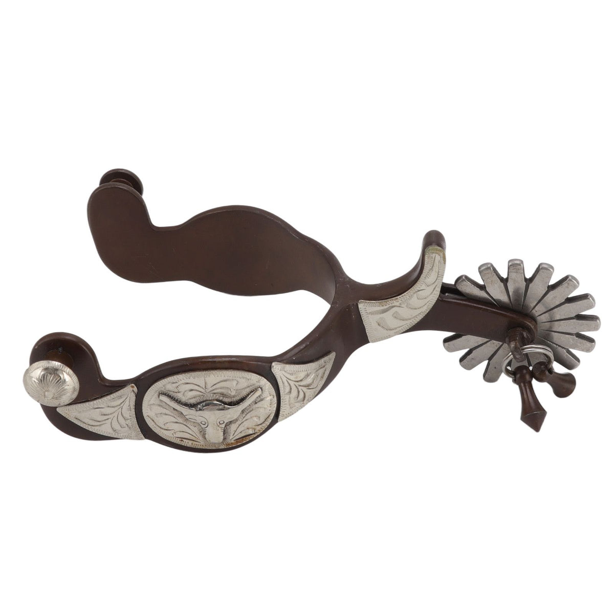 2 PCS Cowboy Horse Spurs Outdoor Garden Retro Spurs Saddlery Equipment with Cow Icon