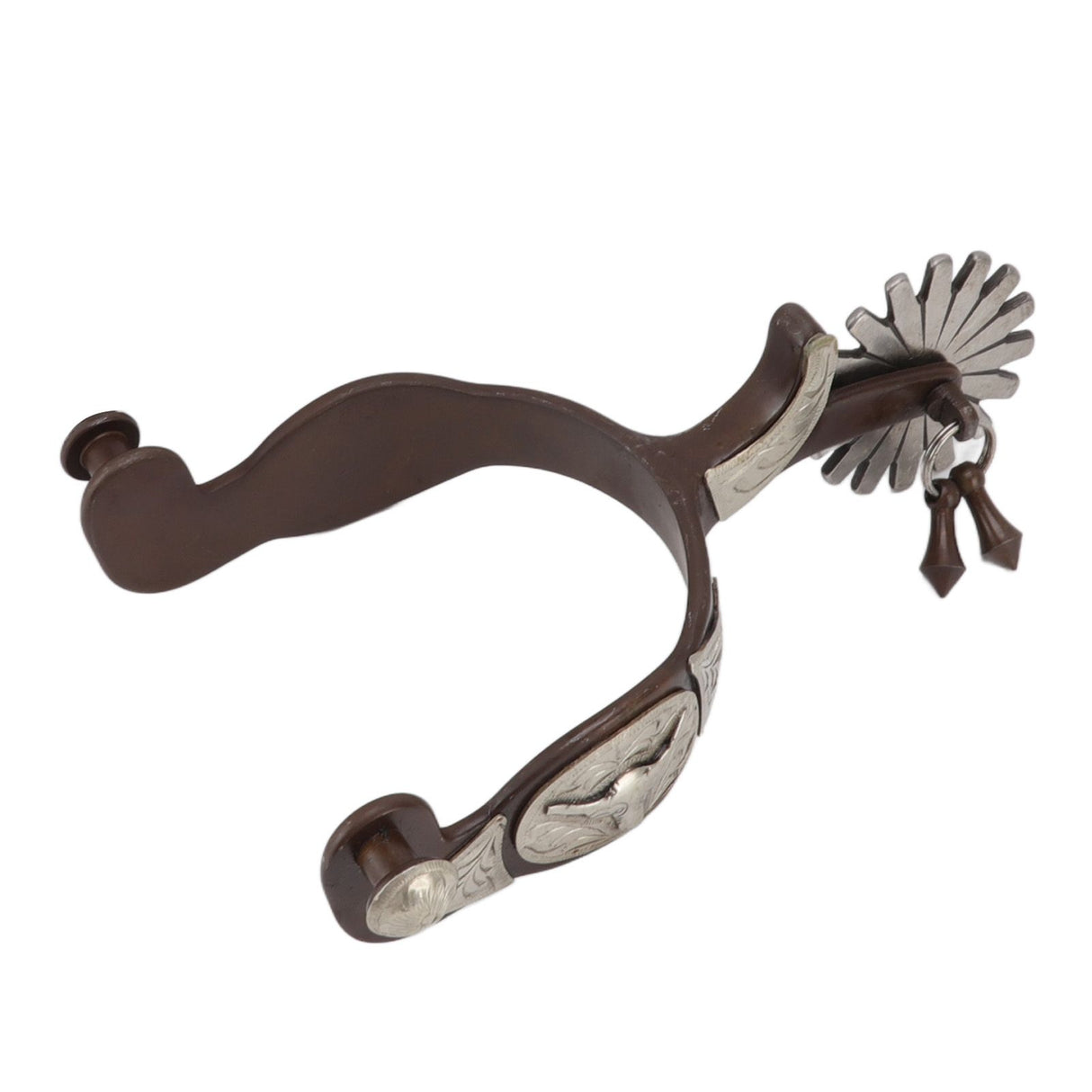 2 PCS Cowboy Horse Spurs Outdoor Garden Retro Spurs Saddlery Equipment with Cow Icon