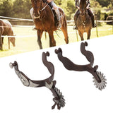 2 PCS Cowboy Horse Spurs Outdoor Garden Retro Spurs Saddlery Equipment with Cow Icon - Extra Image