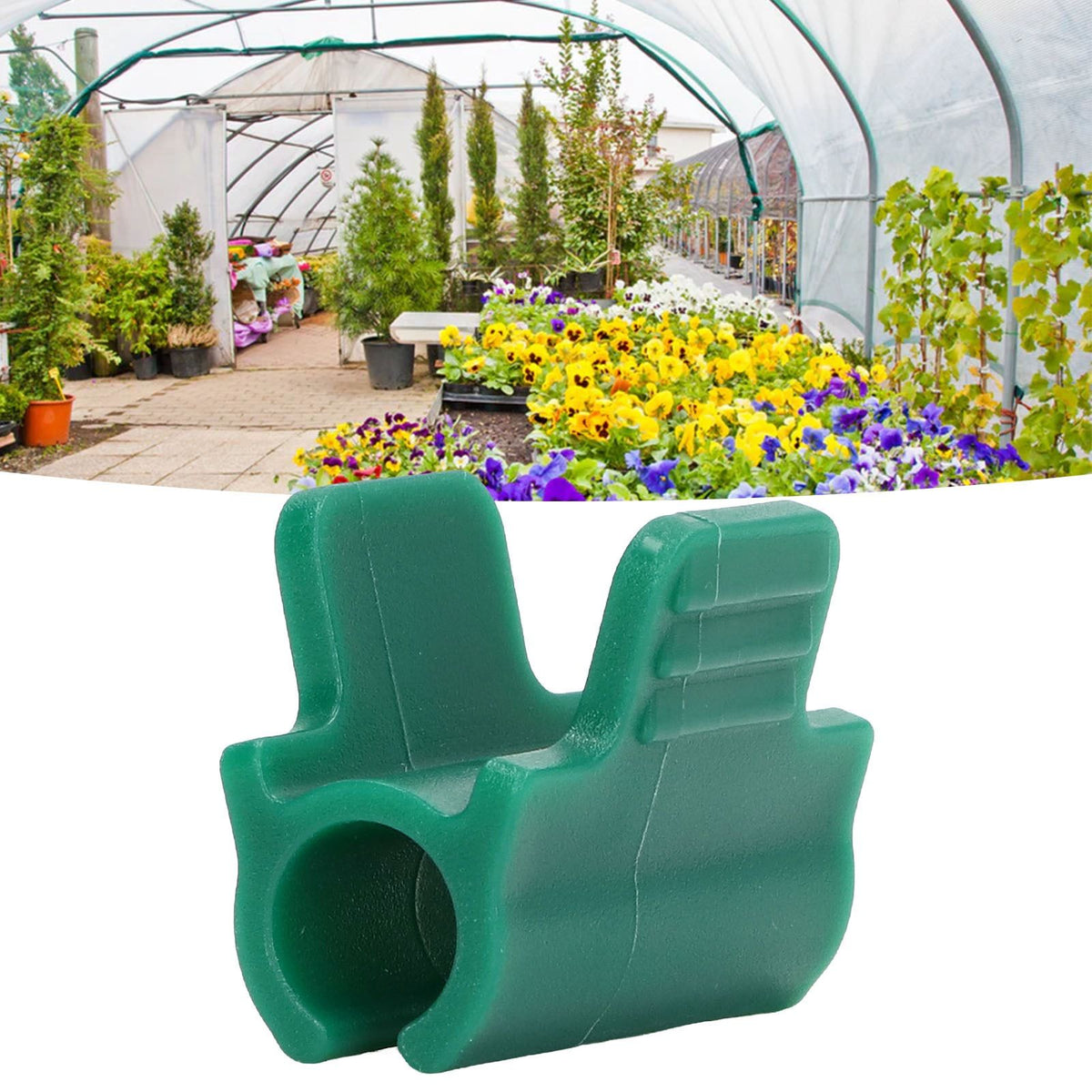 24pcs Greenhouse Clamps Single Head Row Cover Netting Tunnel Hoop Clips Insect Proof Shed Film Shading Net Rod Clips Thickened 14mm