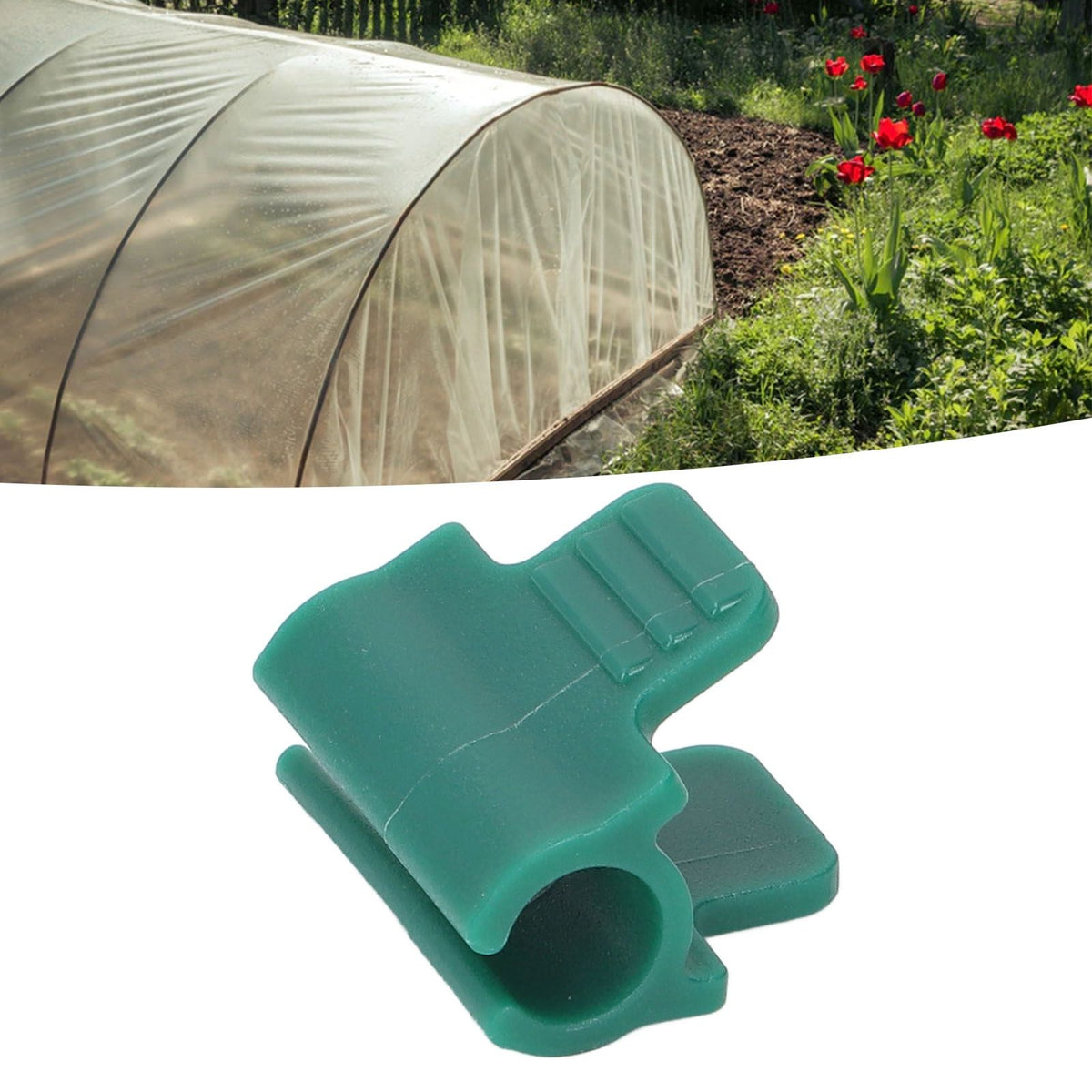 24pcs Greenhouse Clamps Single Head Row Cover Netting Tunnel Hoop Clips Insect Proof Shed Film Shading Net Rod Clips Thickened 14mm