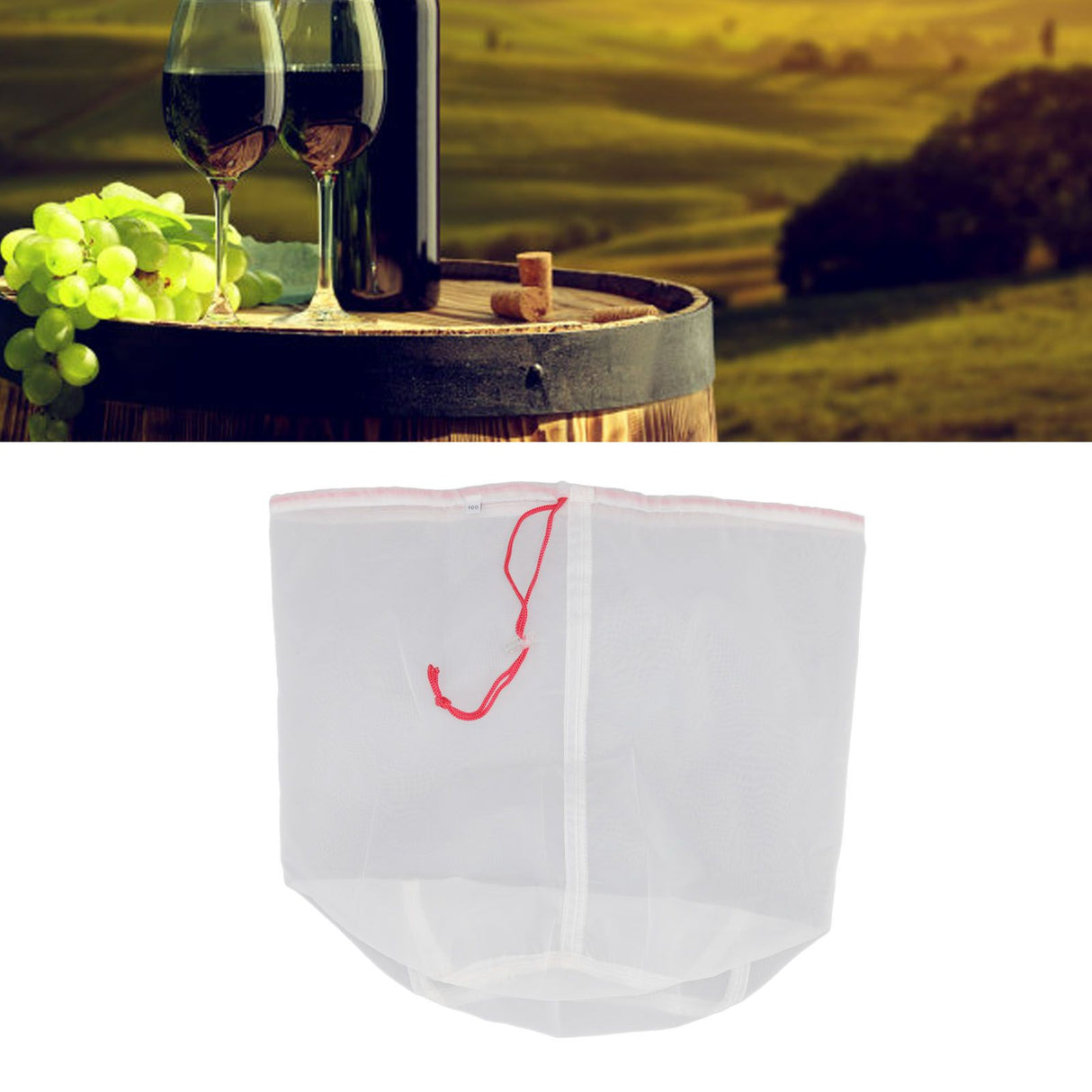 5 Gallons Brew Bags Wine Straining Bag Extra Fine Mesh for Homebrewing Milk Honey Red (160micro)