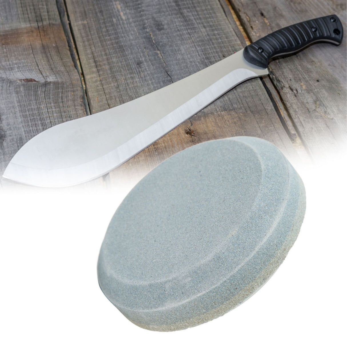 Double Sided Knife Sharpener Multifunctional Round Shape Knife Sharpening Stone for Lawn Mower Blades Machetes