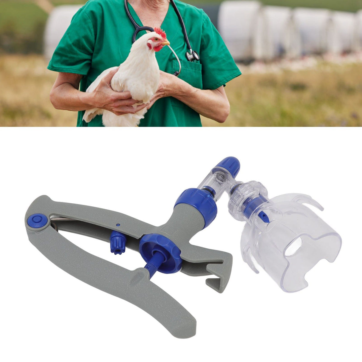 Livestock Continuous Syringe Adjustable Safe Stable Detachable Animal Continuous Injector for Chicken Sheep Geese Ducks 1ml