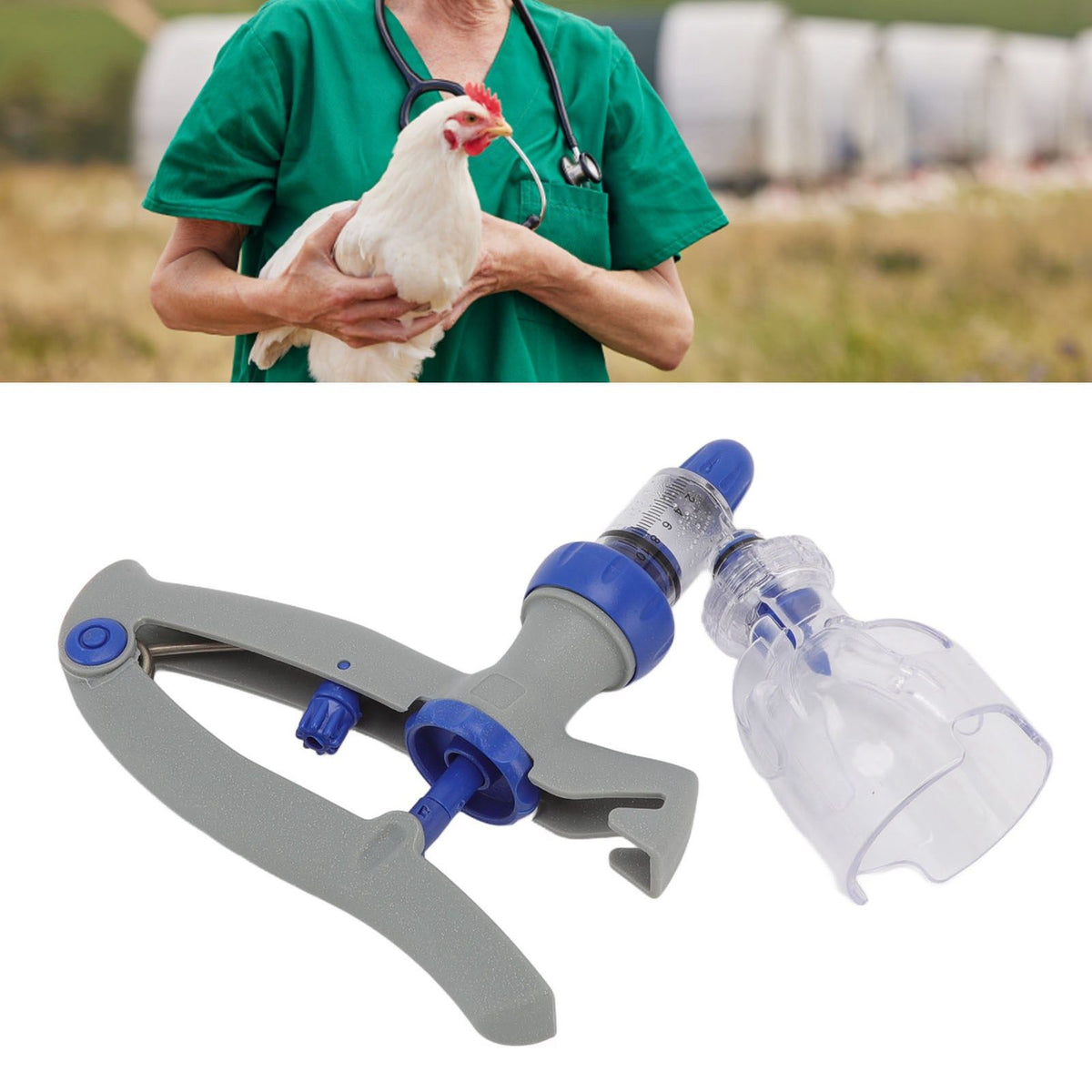 Livestock Continuous Syringe Adjustable Safe Stable Detachable Animal Continuous Injector for Chicken Sheep Geese Ducks 10ml