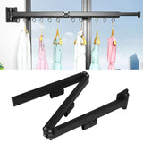 Laundry Drying Rack Retractable 3 Folding Wall Mounted Clothes Drying Rack for Entrance Bedroom Laundry Room Black - Extra Image