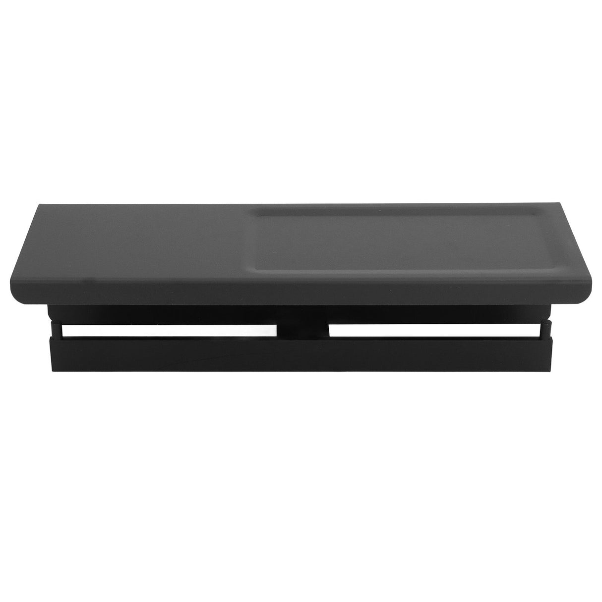 Wall Mount Toilet Paper Holder 2 Use Hotel Bathroom Tissue Waterproof with Storage Shelf Black