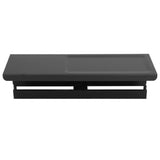 Wall Mount Toilet Paper Holder 2 Use Hotel Bathroom Tissue Waterproof with Storage Shelf Black