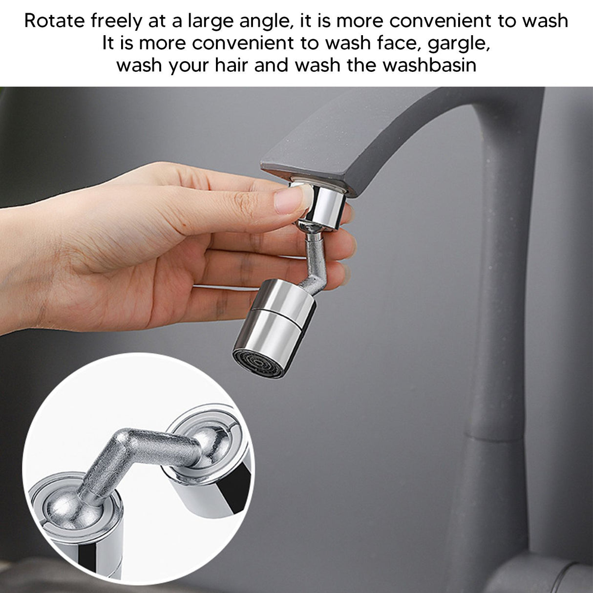 Plastic Faucet Extender 360 Degree Universal Rotating Splashing Proof Tap Aerator for Kitchen Bathroom