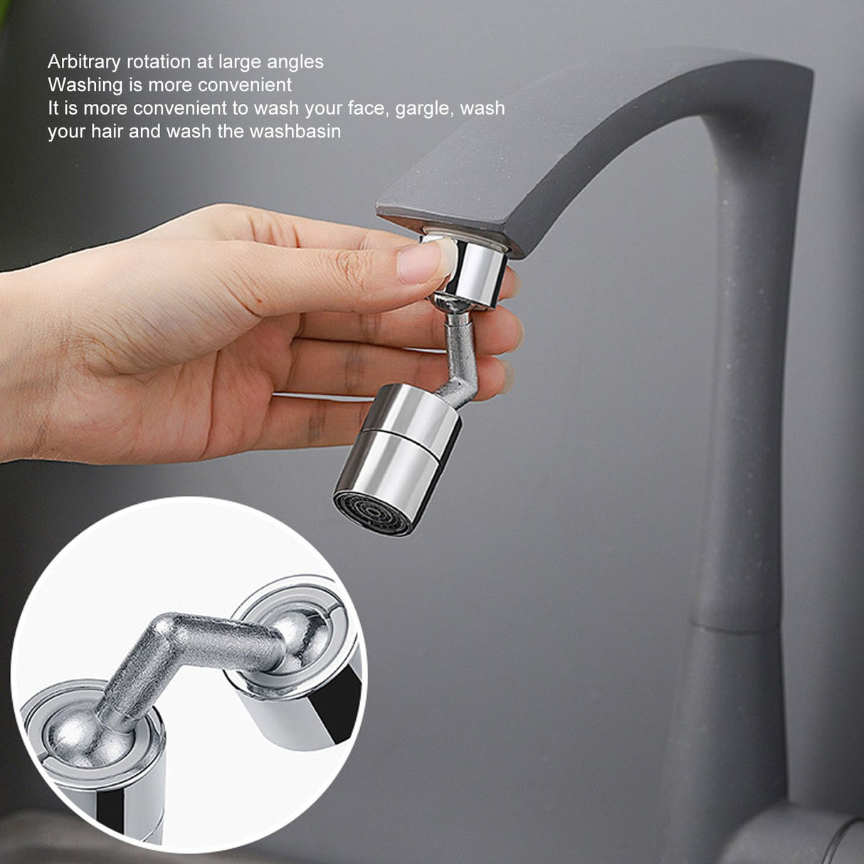 Universal 360 Degree Swivel Faucet Extender All Copper Anti Splash Faucet Aerator for Kitchen