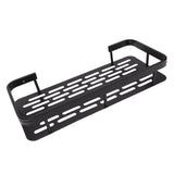Shower Caddy Single Tier Durable Aluminium Rustproof Sticker Installation Shower Shelf for Bathroom Bedroom Kitchen Black - Front View