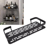 Shower Caddy Single Tier Durable Aluminium Rustproof Sticker Installation Shower Shelf for Bathroom Bedroom Kitchen Black
