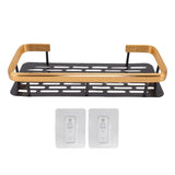 Shower Caddy Single Tier Durable Aluminium Rustproof Sticker Installation Shower Shelf for Bathroom Bedroom Kitchen Black Gold