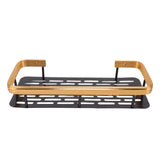 Shower Caddy Single Tier Durable Aluminium Rustproof Sticker Installation Shower Shelf for Bathroom Bedroom Kitchen Black Gold - Top-Down View