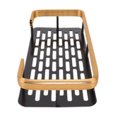 Shower Caddy Single Tier Durable Aluminium Rustproof Sticker Installation Shower Shelf for Bathroom Bedroom Kitchen Black Gold