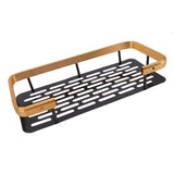 Shower Caddy Single Tier Durable Aluminium Rustproof Sticker Installation Shower Shelf for Bathroom Bedroom Kitchen Black Gold - Rear View