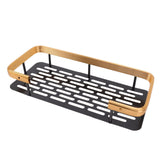 Shower Caddy Single Tier Durable Aluminium Rustproof Sticker Installation Shower Shelf for Bathroom Bedroom Kitchen Black Gold - Low Angle