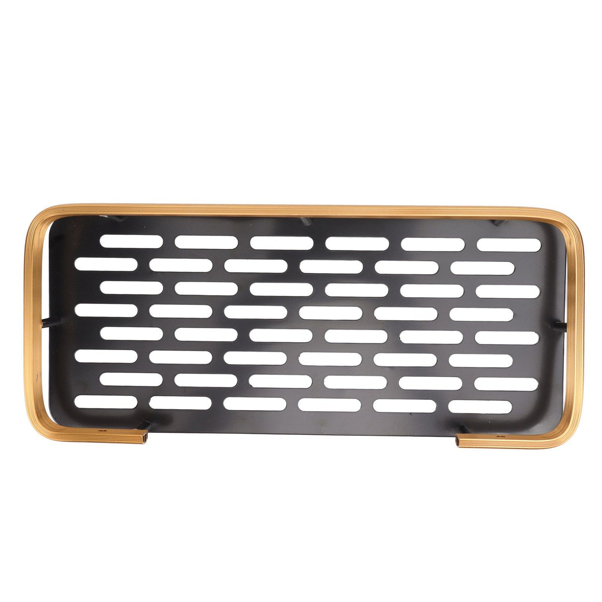 Shower Caddy Single Tier Durable Aluminium Rustproof Sticker Installation Shower Shelf for Bathroom Bedroom Kitchen Black Gold