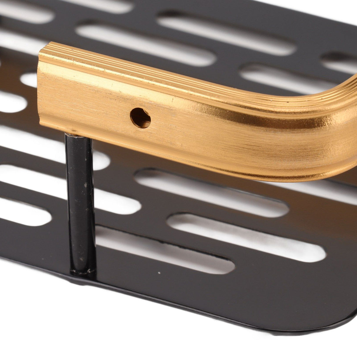Shower Caddy Single Tier Durable Aluminium Rustproof Sticker Installation Shower Shelf for Bathroom Bedroom Kitchen Black Gold