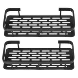 Shower Caddy Double Layer Rectangle Shape Space Saving Aluminum Punching Free Installation Bathroom Supplies for Home Black