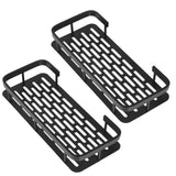 Shower Caddy Double Layer Rectangle Shape Space Saving Aluminum Punching Free Installation Bathroom Supplies for Home Black