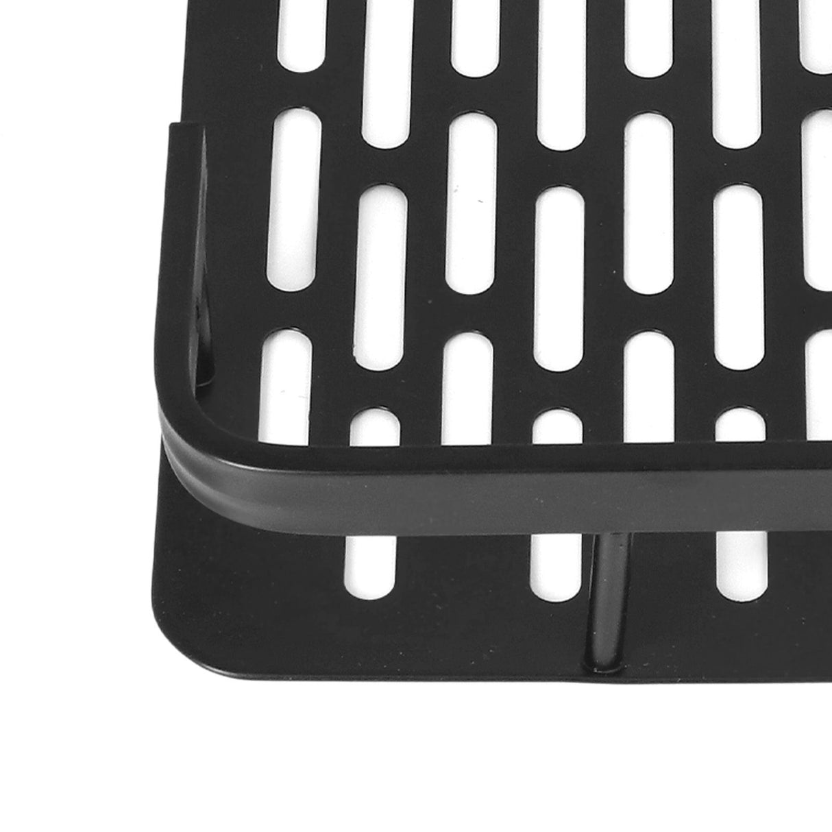 Shower Caddy Double Layer Rectangle Shape Space Saving Aluminum Punching Free Installation Bathroom Supplies for Home Black