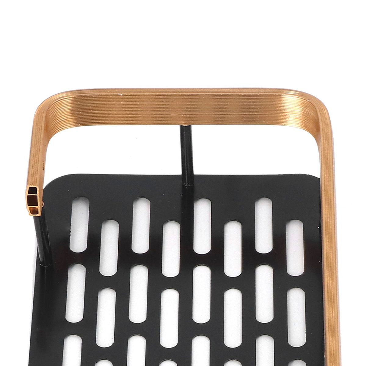 Shower Caddy Double Layer Rectangle Shape Space Saving Aluminum Punching Free Installation Bathroom Supplies for Home Black Gold