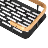 Shower Caddy Double Layer Rectangle Shape Space Saving Aluminum Punching Free Installation Bathroom Supplies for Home Black Gold - Extra Image