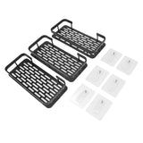 Shower Storage Rack 3 Layers Punch Free Rectangle Aluminum Shower Shelf Basket for Home Bathroom Black